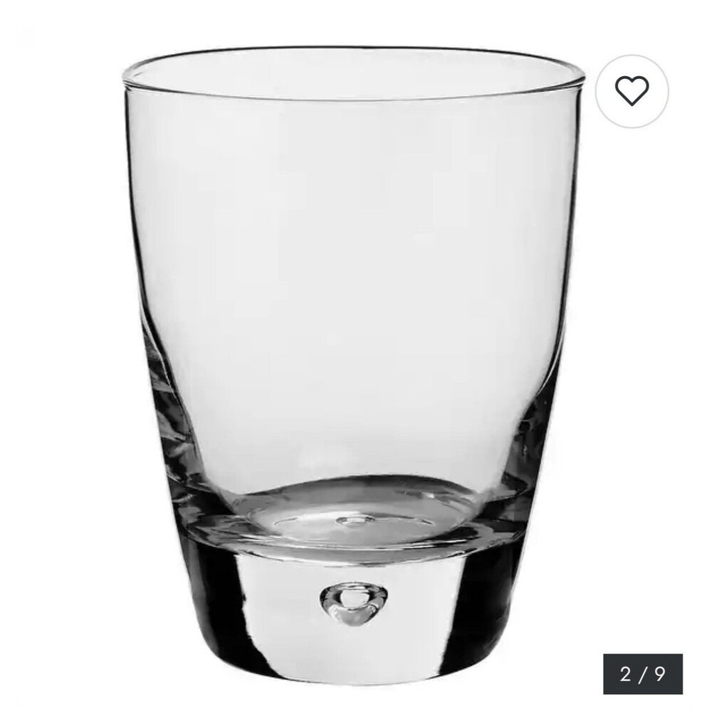 Set (8) | Bormioli Rocco Luna Bubble In Base Glass Double Old Fashioned NEW